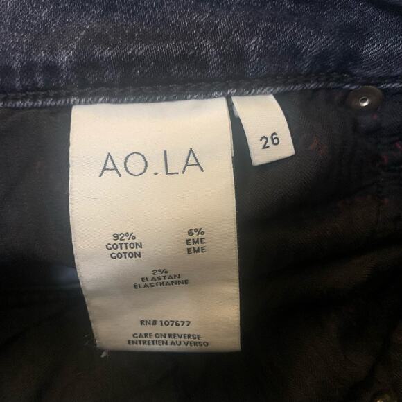 Ao.La by Alice + Olivia gray lightly distressed zipper skinny jeans size 26 - Picture 7 of 14